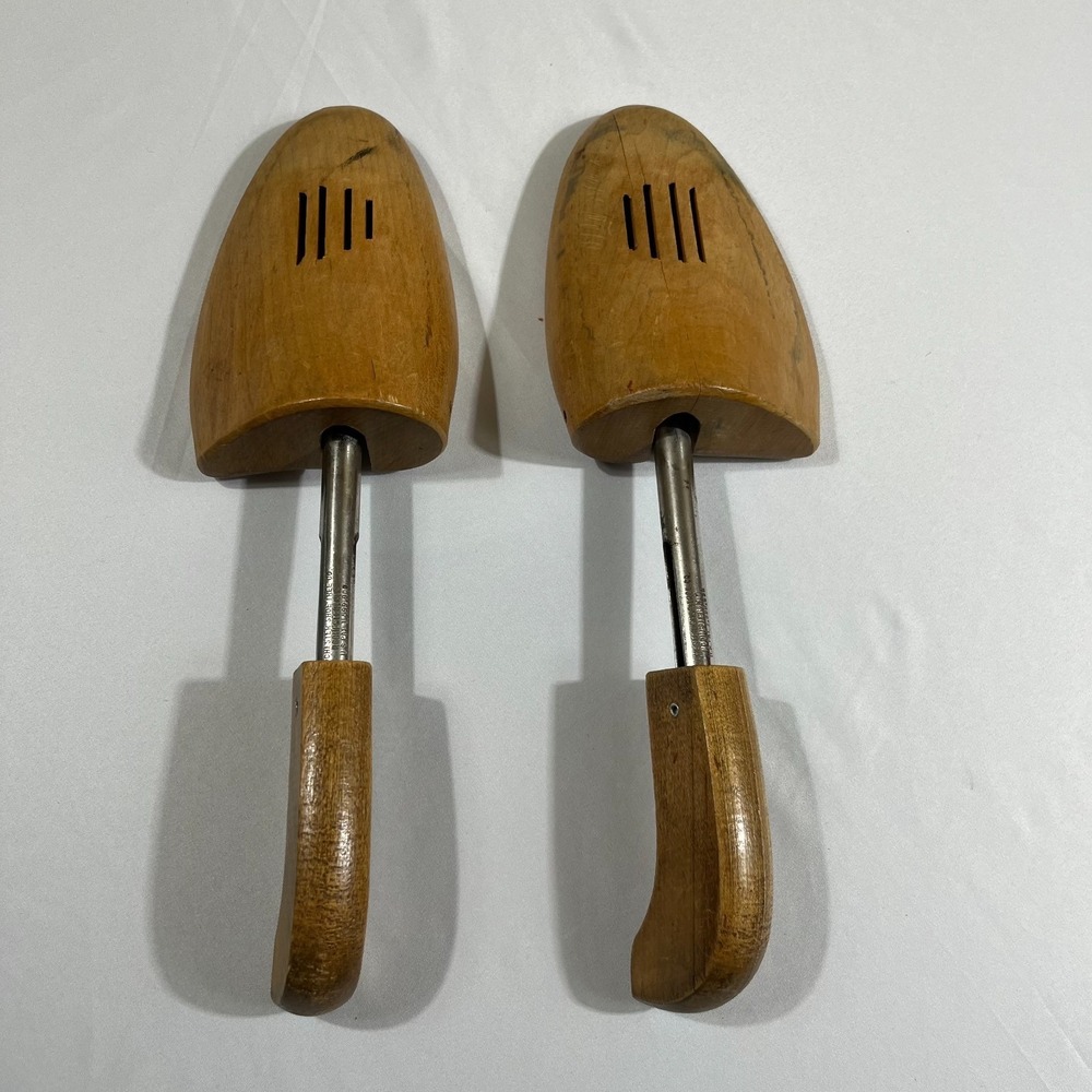 Vintage Rochester Shoe Tree Co Wood Shoe Trees Wood & Metal Adjustable Size 12in
